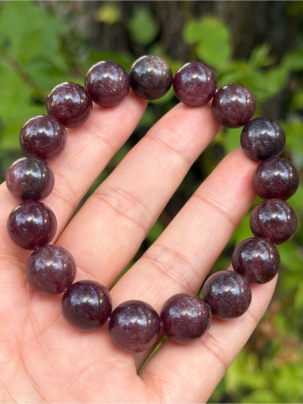 12.5mm Dark Red Strawberry Quartz Bracelet 2131